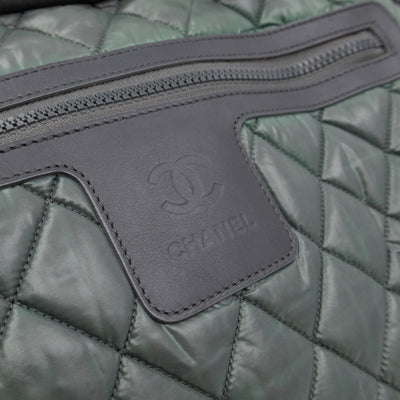 Coco Coon Bowler Bag Dark Green Quilted Nylon