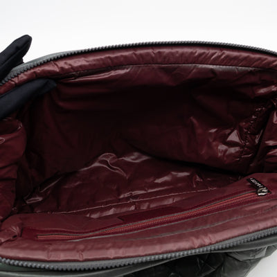 Coco Coon Bowler Bag Dark Green Quilted Nylon