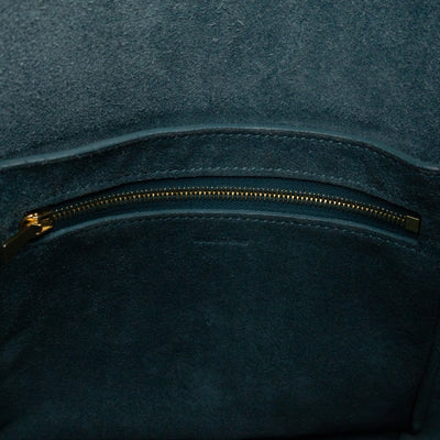 Sangle Seau Small Bucket Bag Turquoise Calfskin Leather