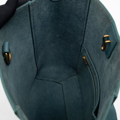Sangle Seau Small Bucket Bag Turquoise Calfskin Leather