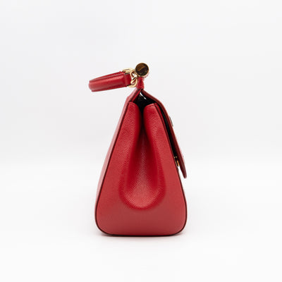 Sicily Medium Family Patchwork Red Dauphine Leather