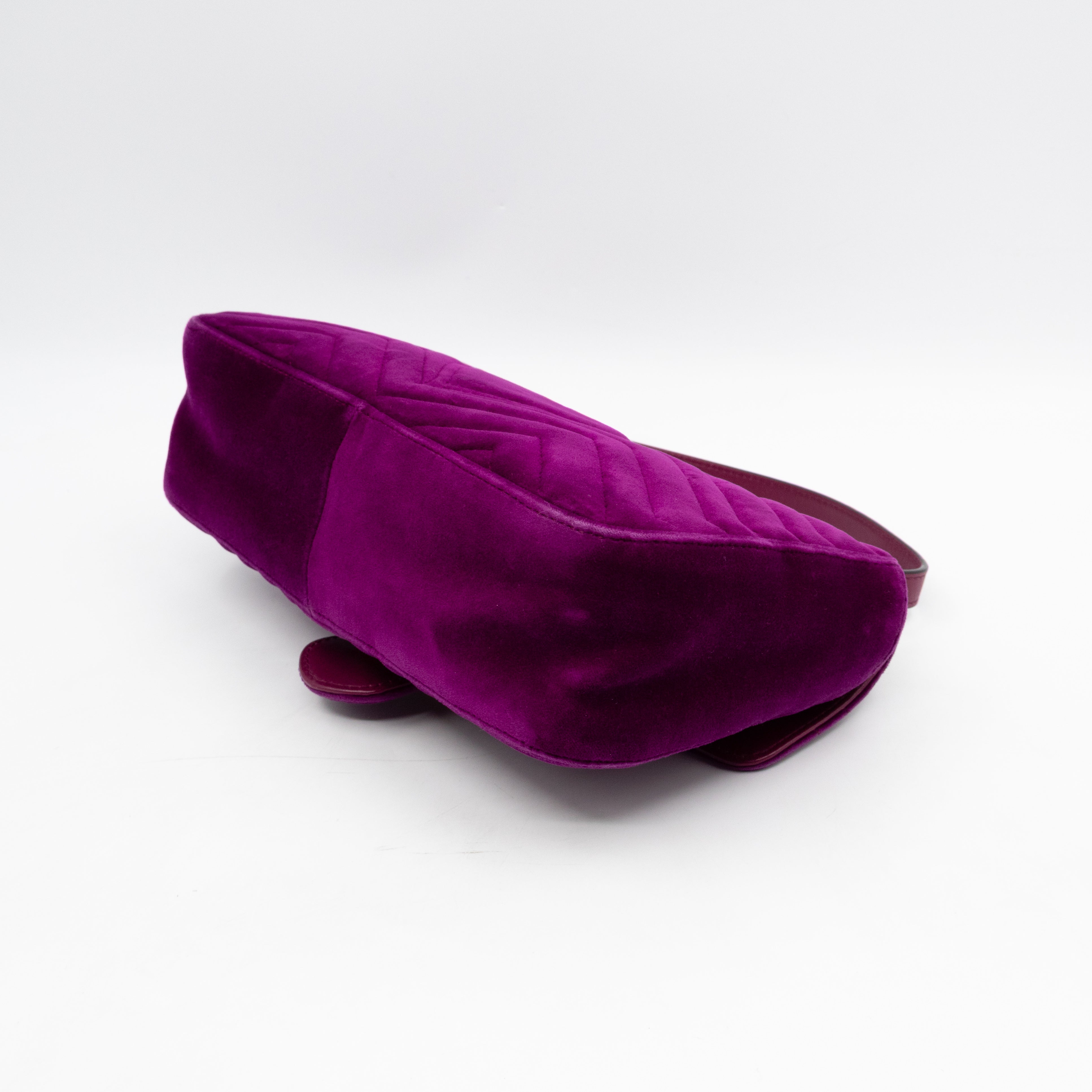 GG Marmont Flap Medium Purple Velvet Aged Gold