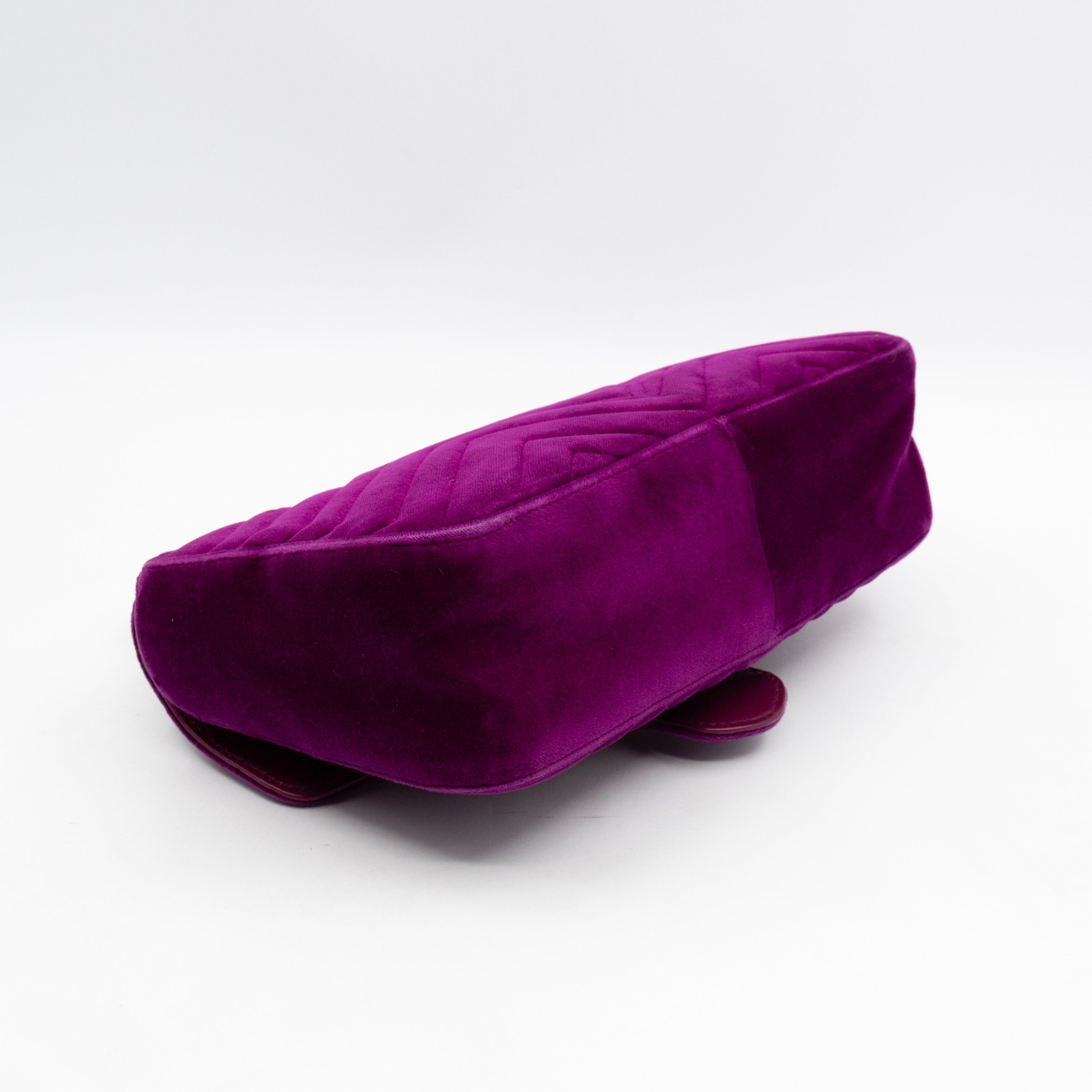 GG Marmont Flap Medium Purple Velvet Aged Gold