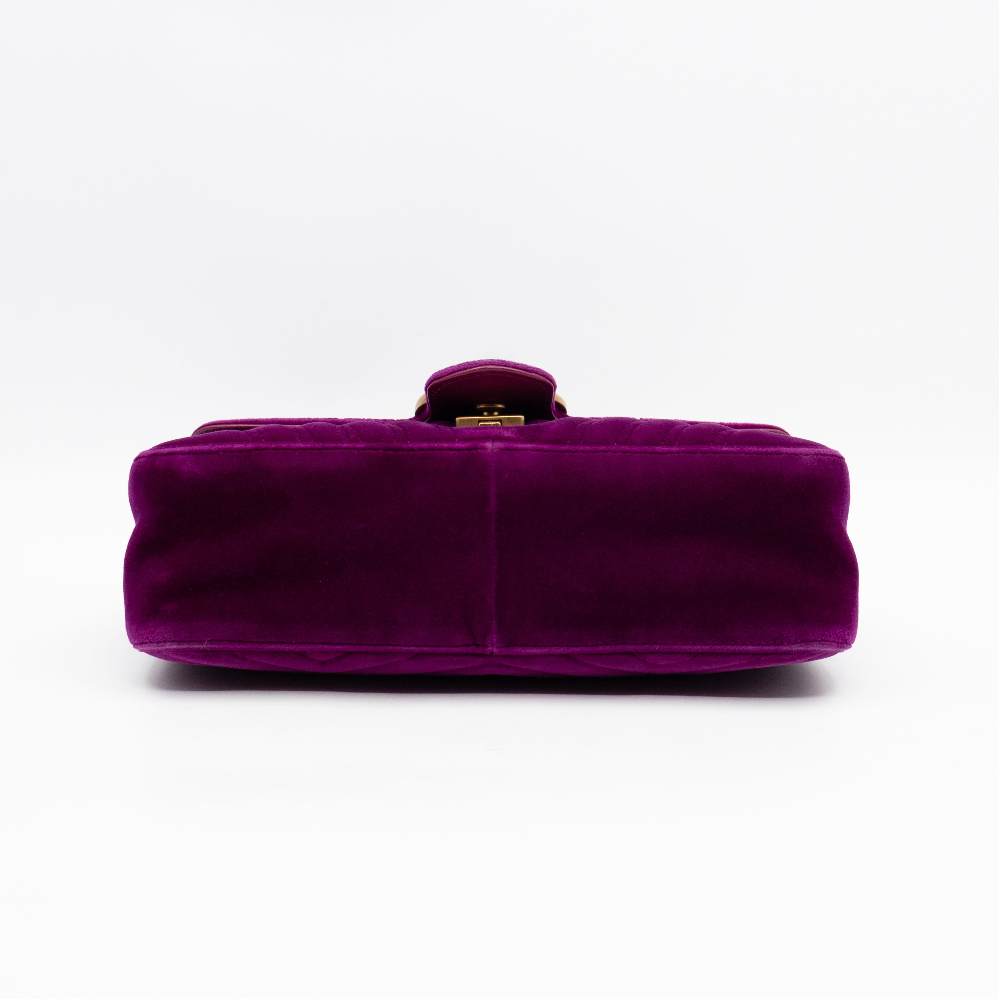 GG Marmont Flap Medium Purple Velvet Aged Gold