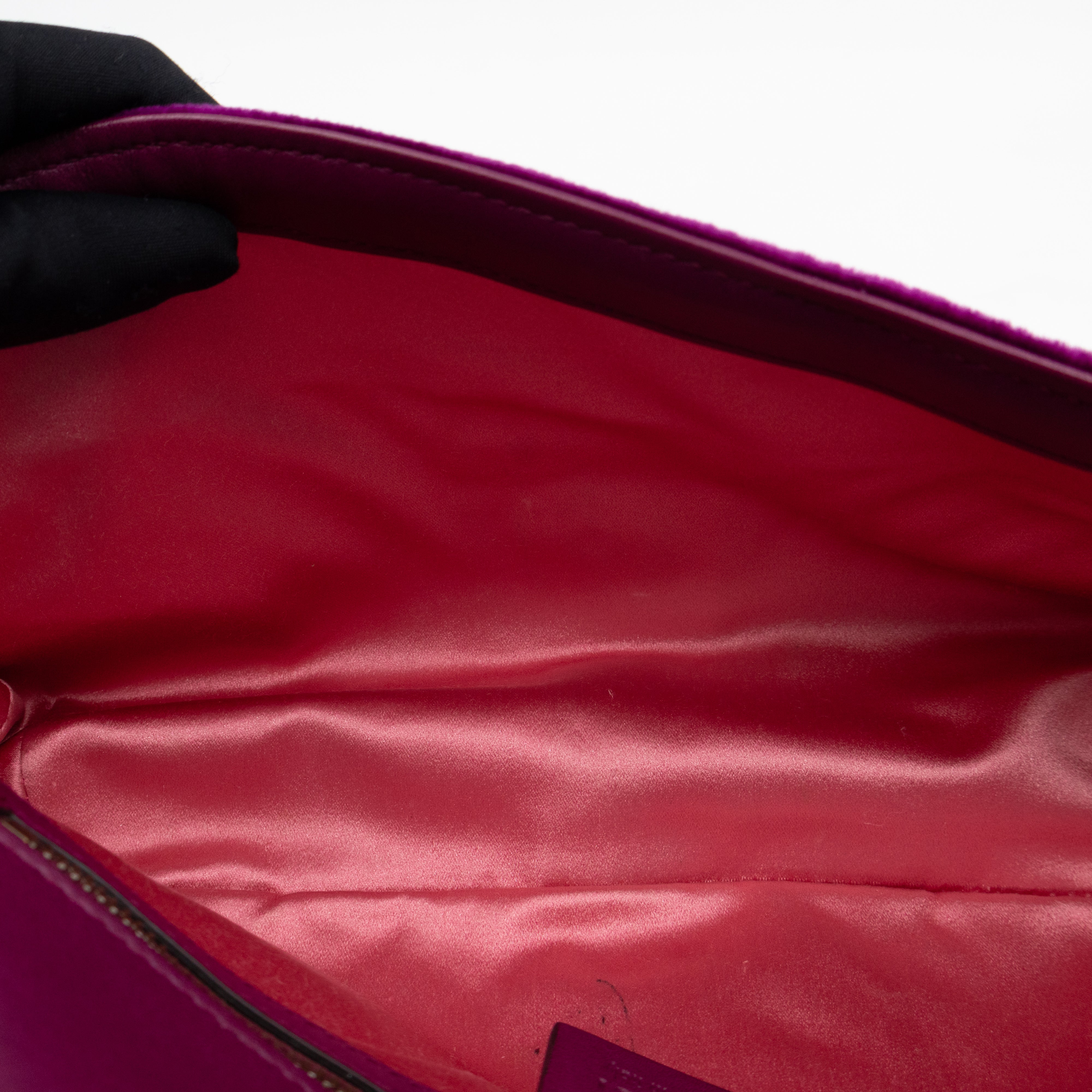 GG Marmont Flap Medium Purple Velvet Aged Gold