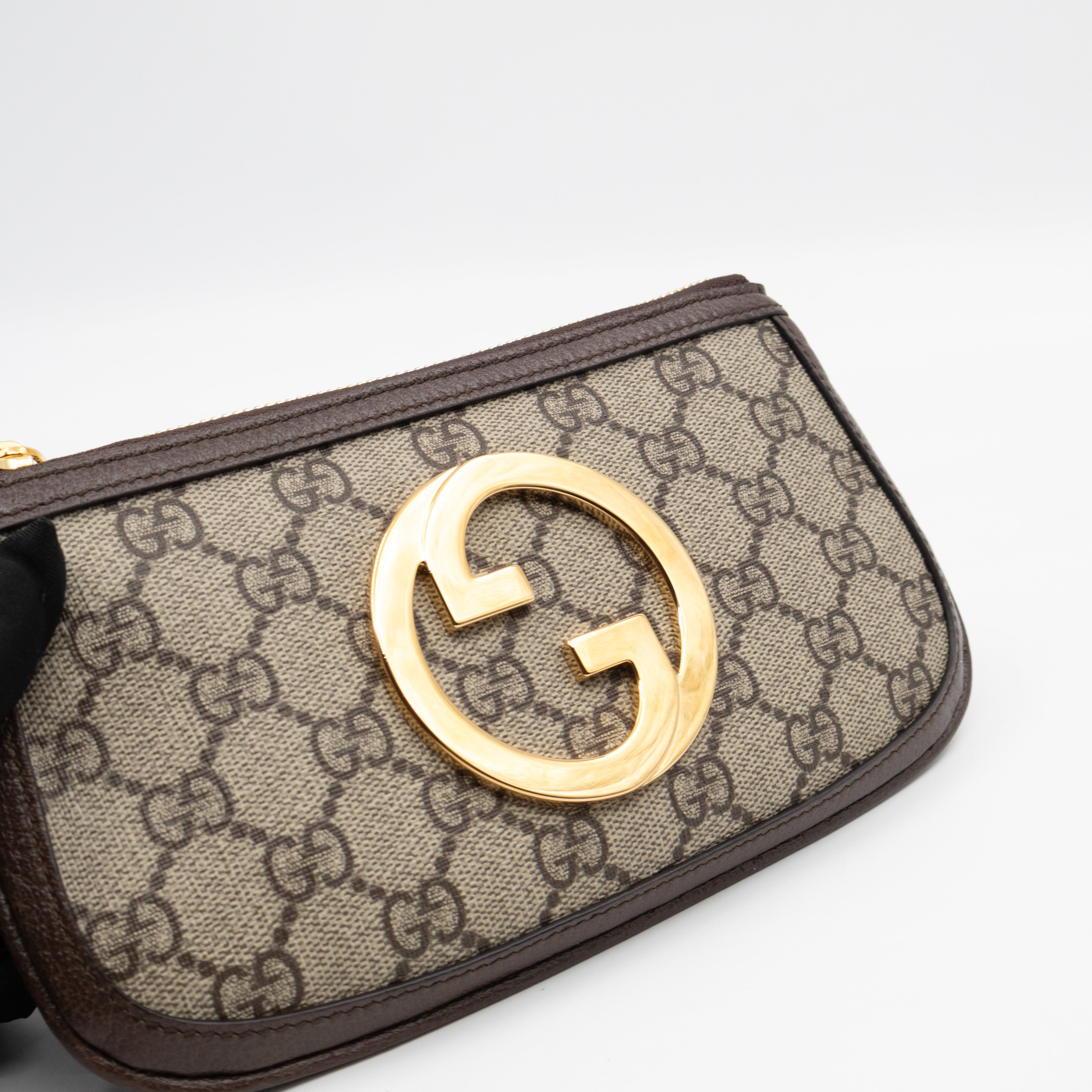 Blondie Mini Belt Bag Beige GG Supreme Brown Leather