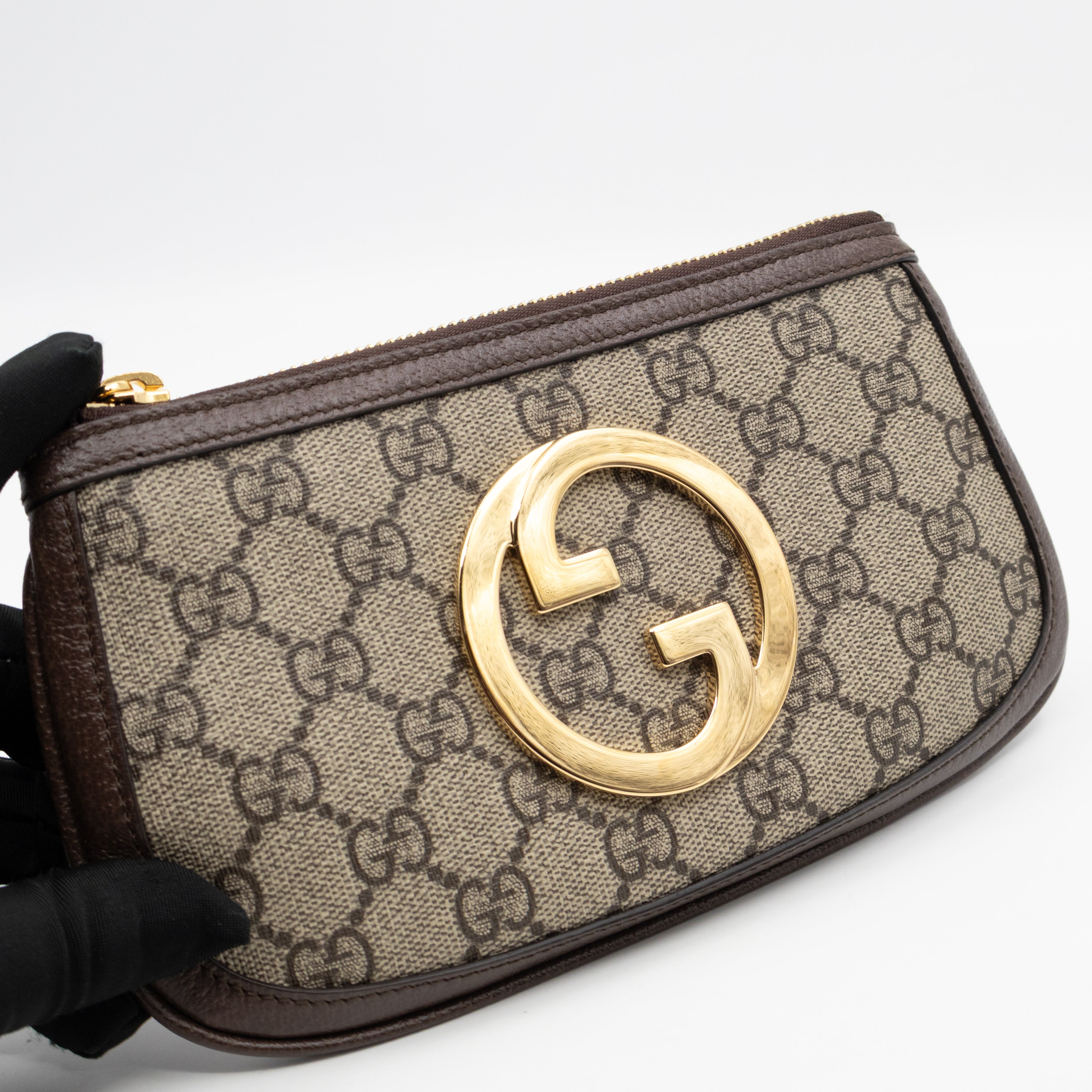 Blondie Mini Belt Bag Beige GG Supreme Brown Leather