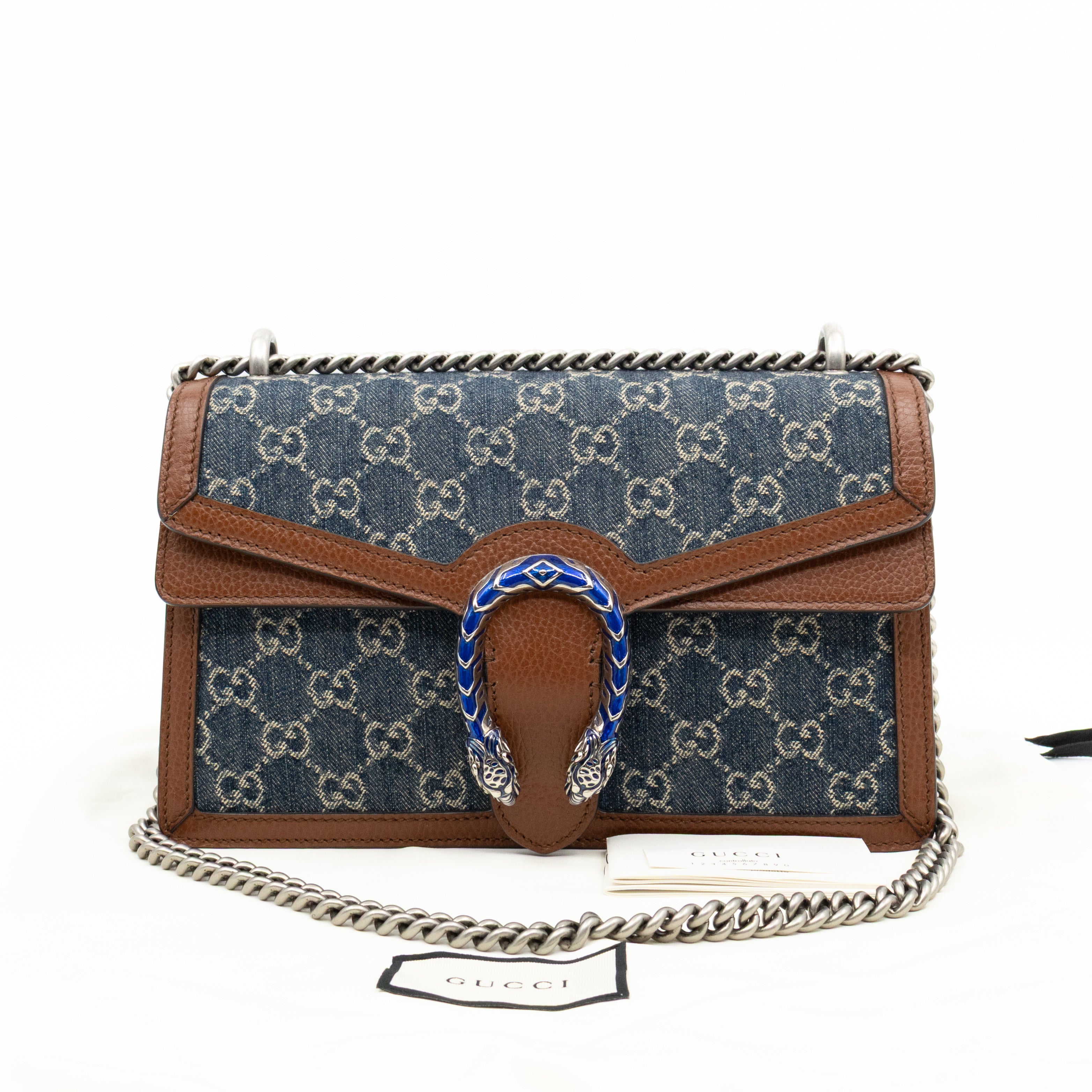 Dionysus Small GG Denim Blue