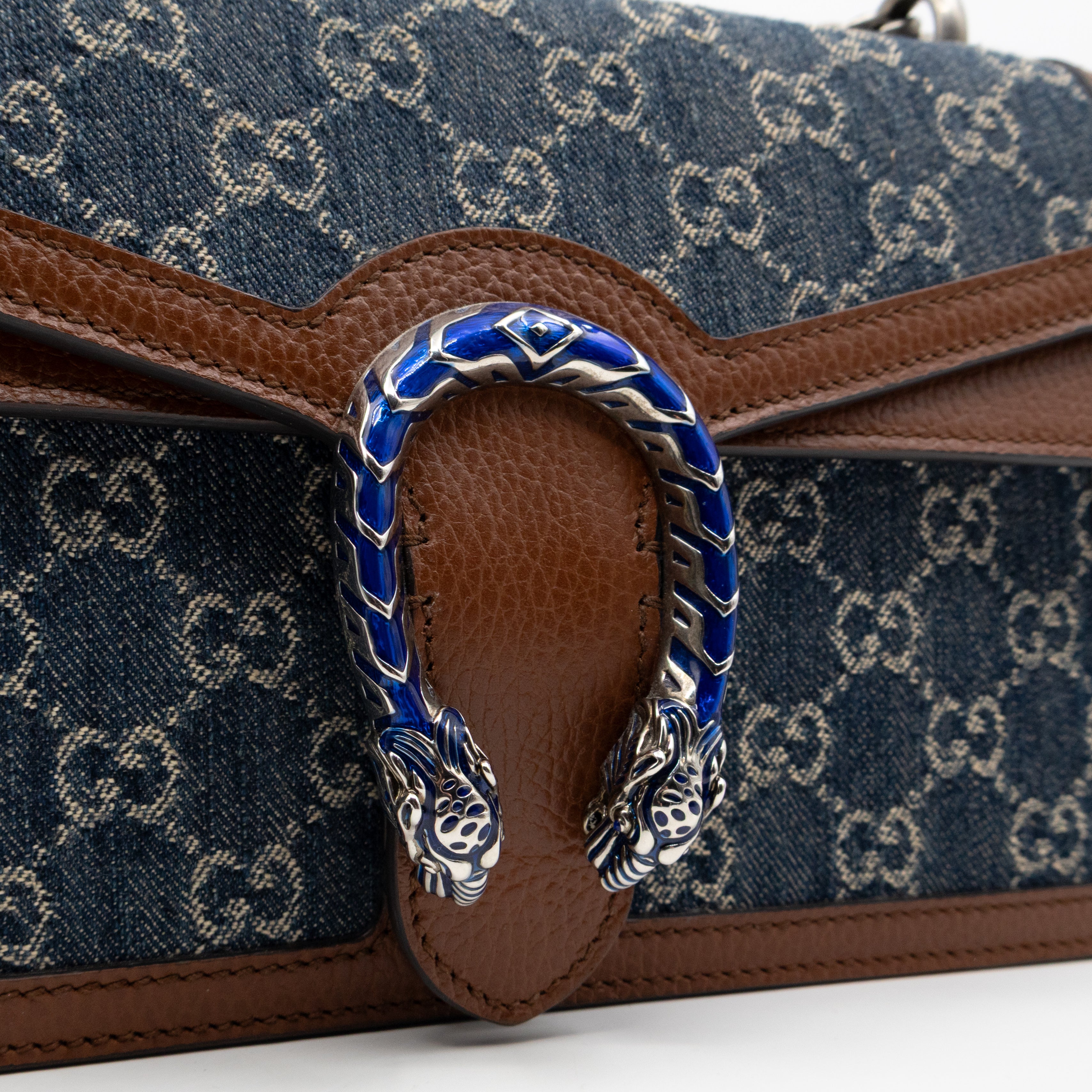 Dionysus Small GG Denim Blue