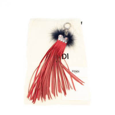 Key Charm Hypnoteyes Blue Fur Red Leather