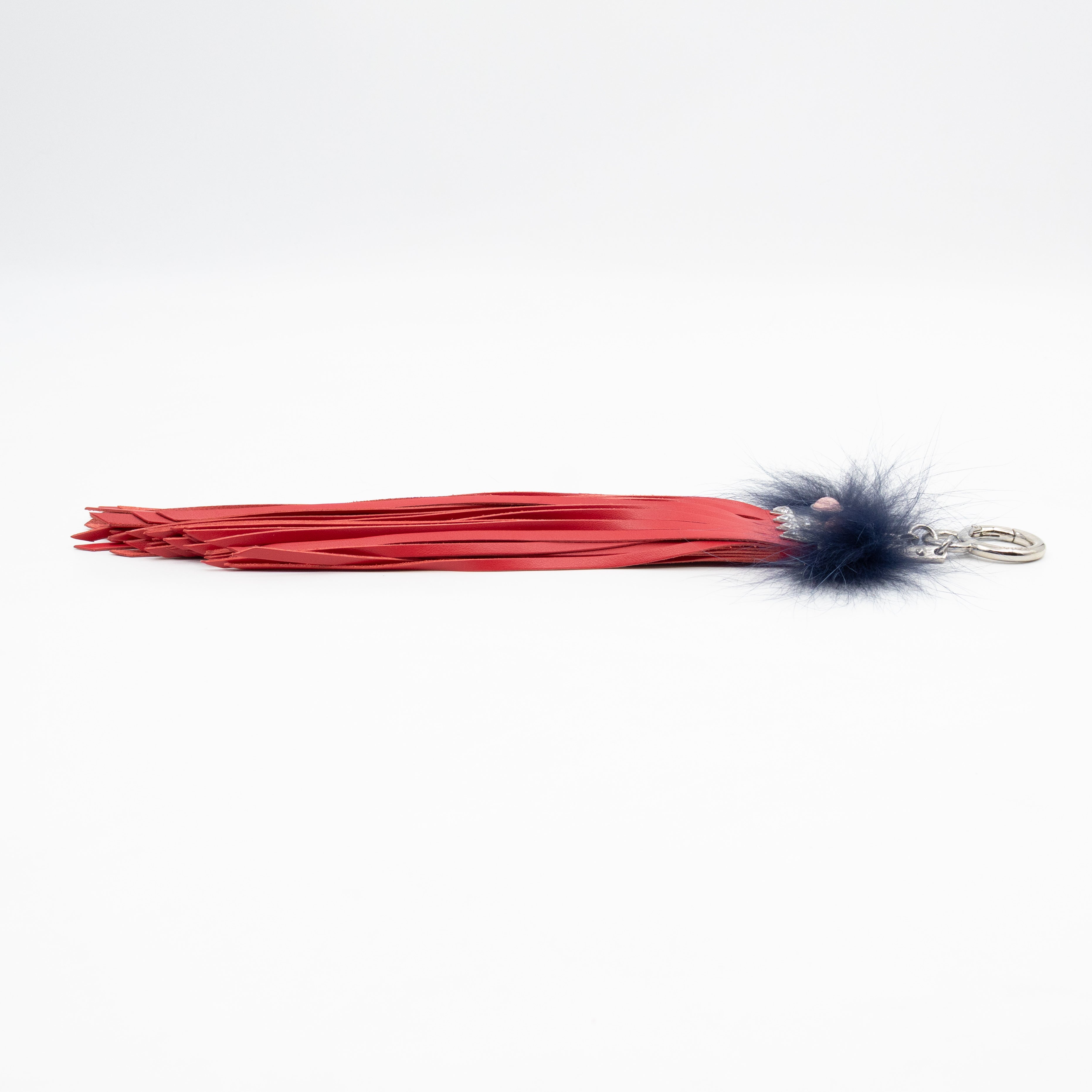 Key Charm Hypnoteyes Blue Fur Red Leather