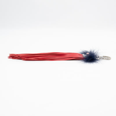 Key Charm Hypnoteyes Blue Fur Red Leather