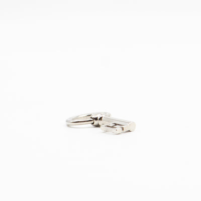 Curiosite Cle H Charm Pendant Scarf Ring Silver