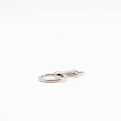 Curiosite Cle H Charm Pendant Scarf Ring Silver