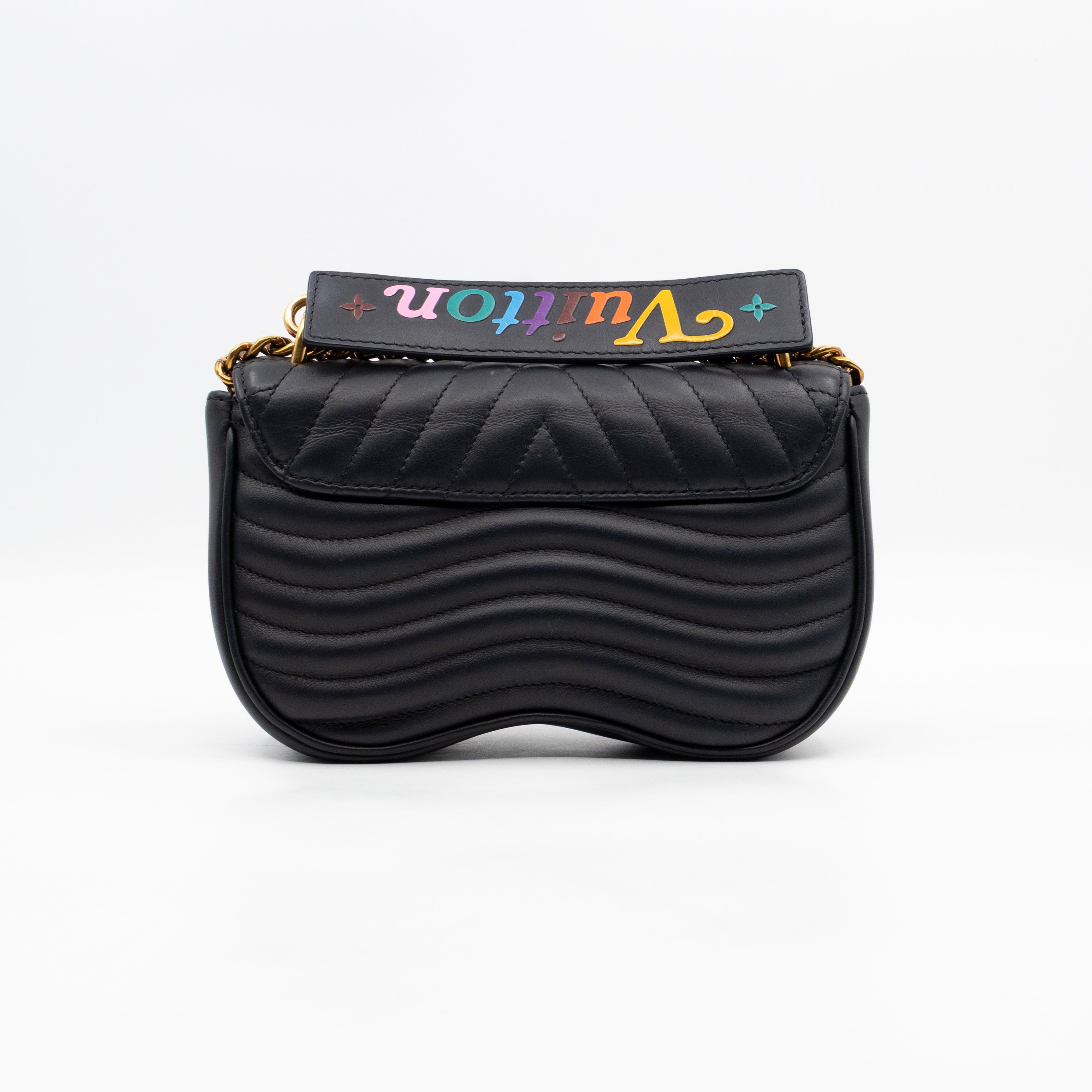 New Wave PM Shoulder Bag Black Leather