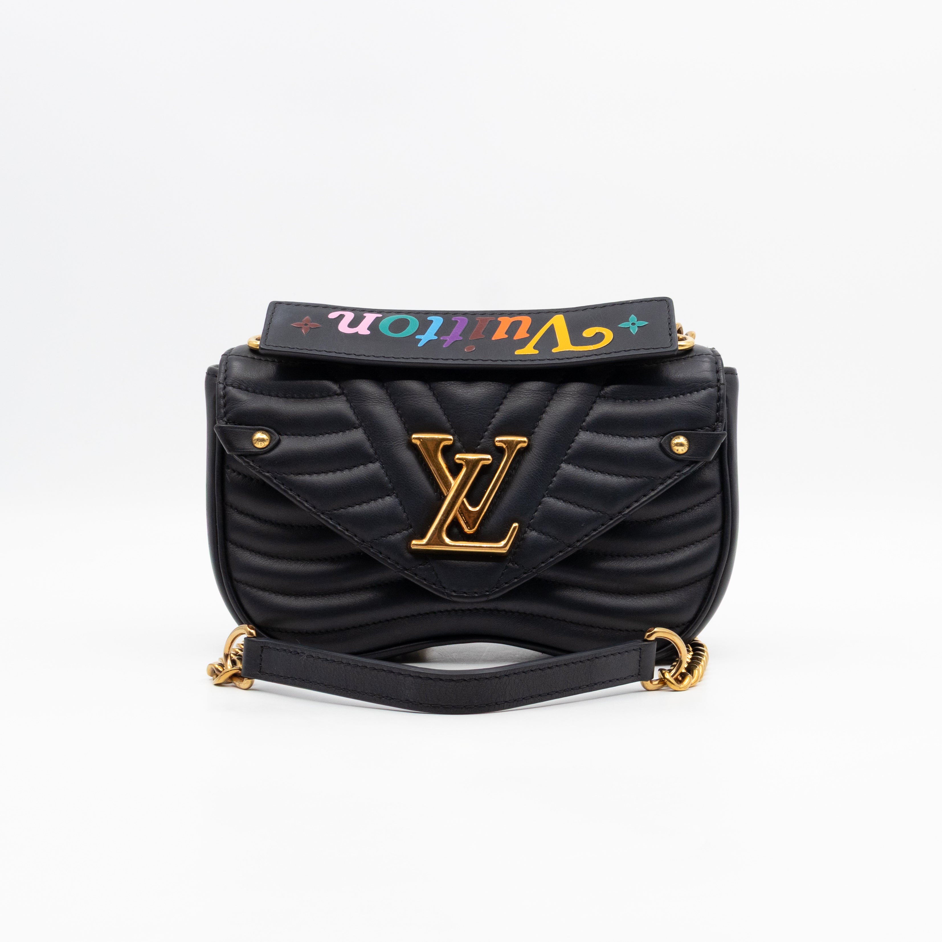 New Wave PM Shoulder Bag Black Leather