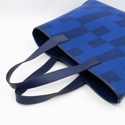 Cabas H en Biais 40 Tote Bag Bleu France