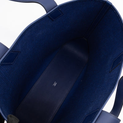 Cabas H en Biais 40 Tote Bag Bleu France