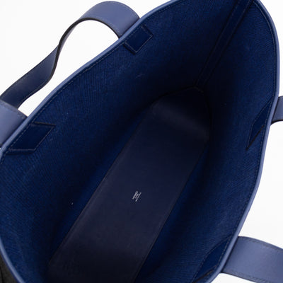 Cabas H en Biais 40 Tote Bag Bleu France