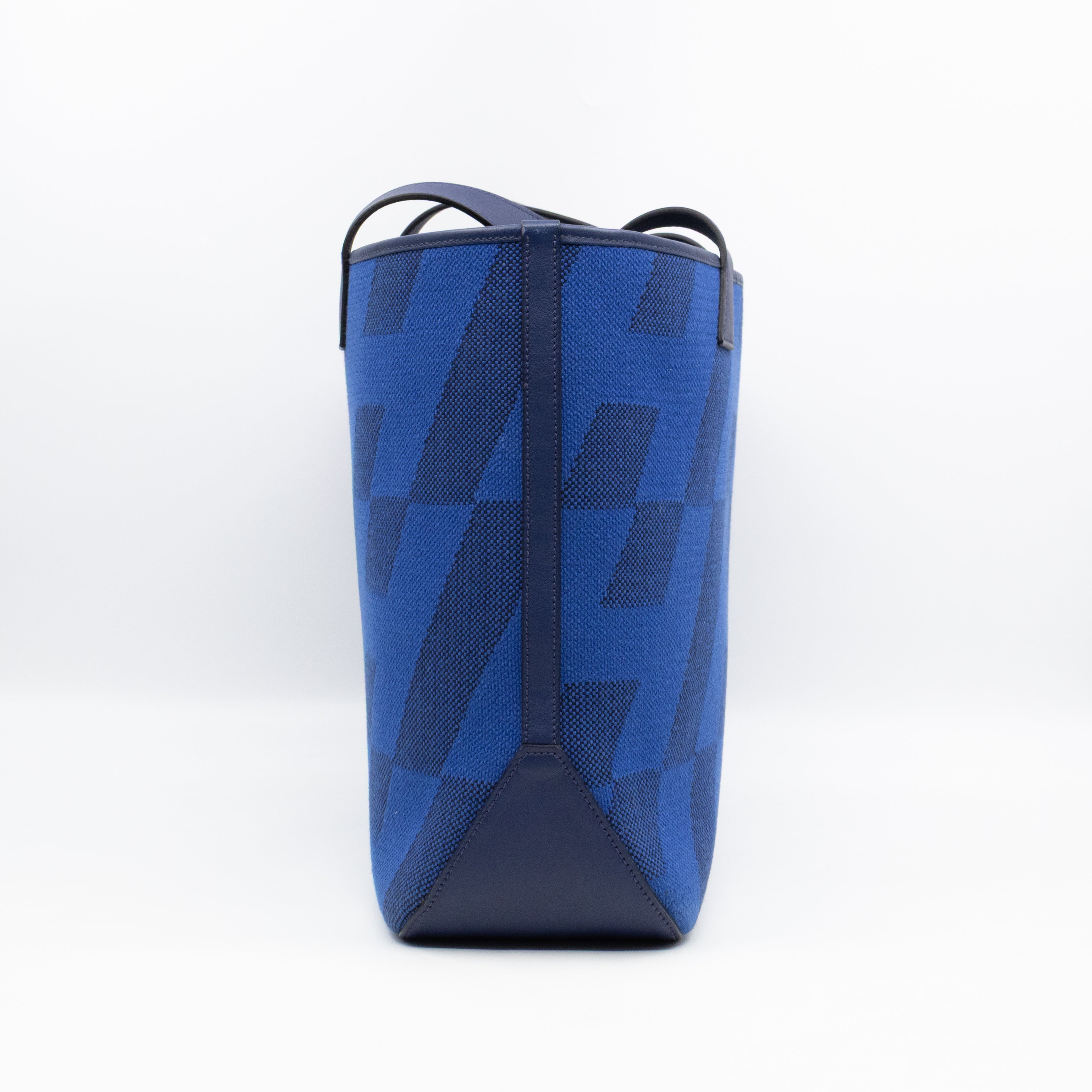 Cabas H en Biais 40 Tote Bag Bleu France