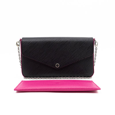 Pochette Felicie Black Epi Leather Pink