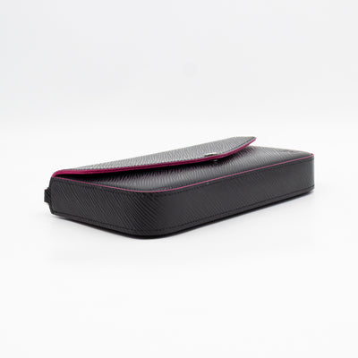 Pochette Felicie Black Epi Leather Pink