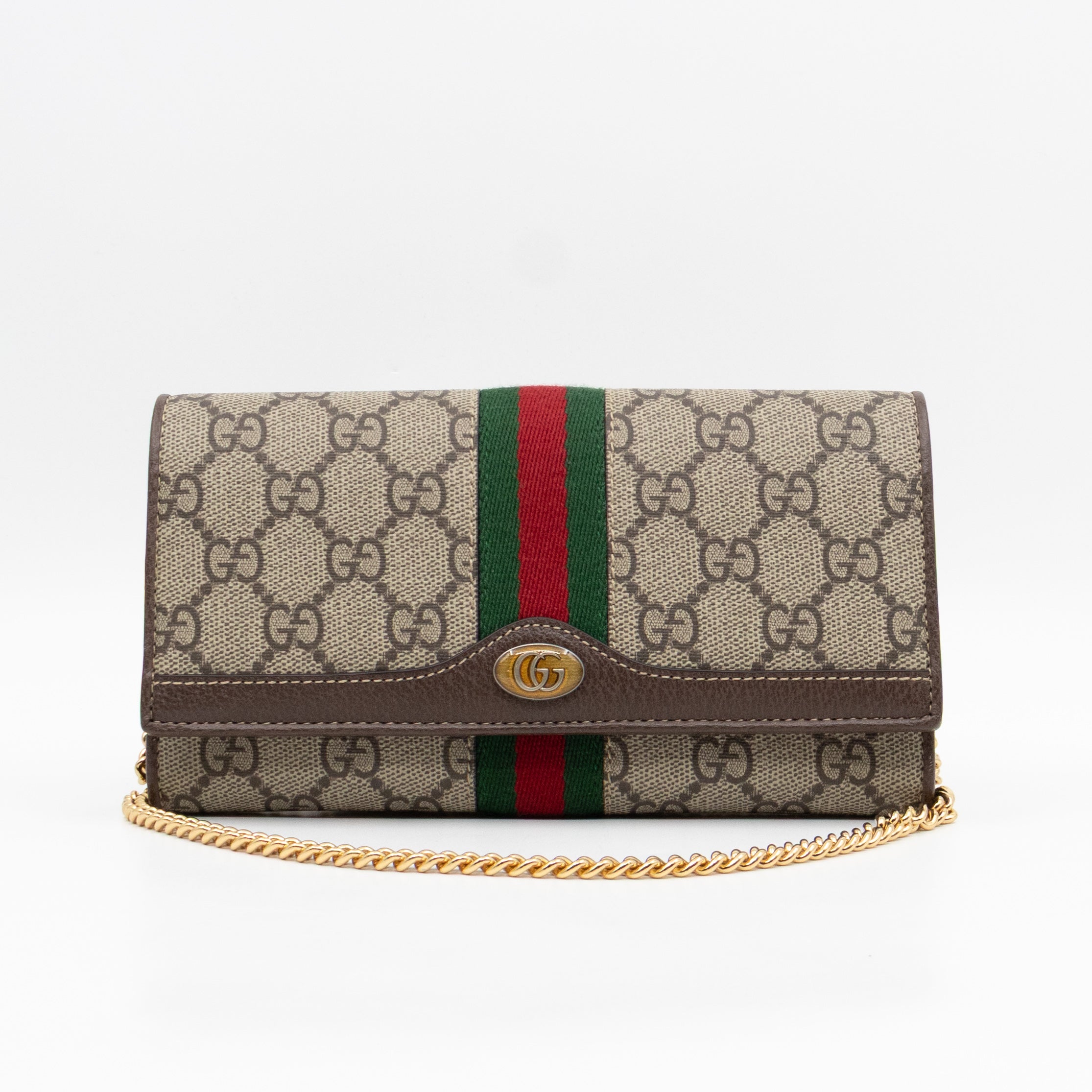 Ophidia Chain Wallet GG Supreme Brown
