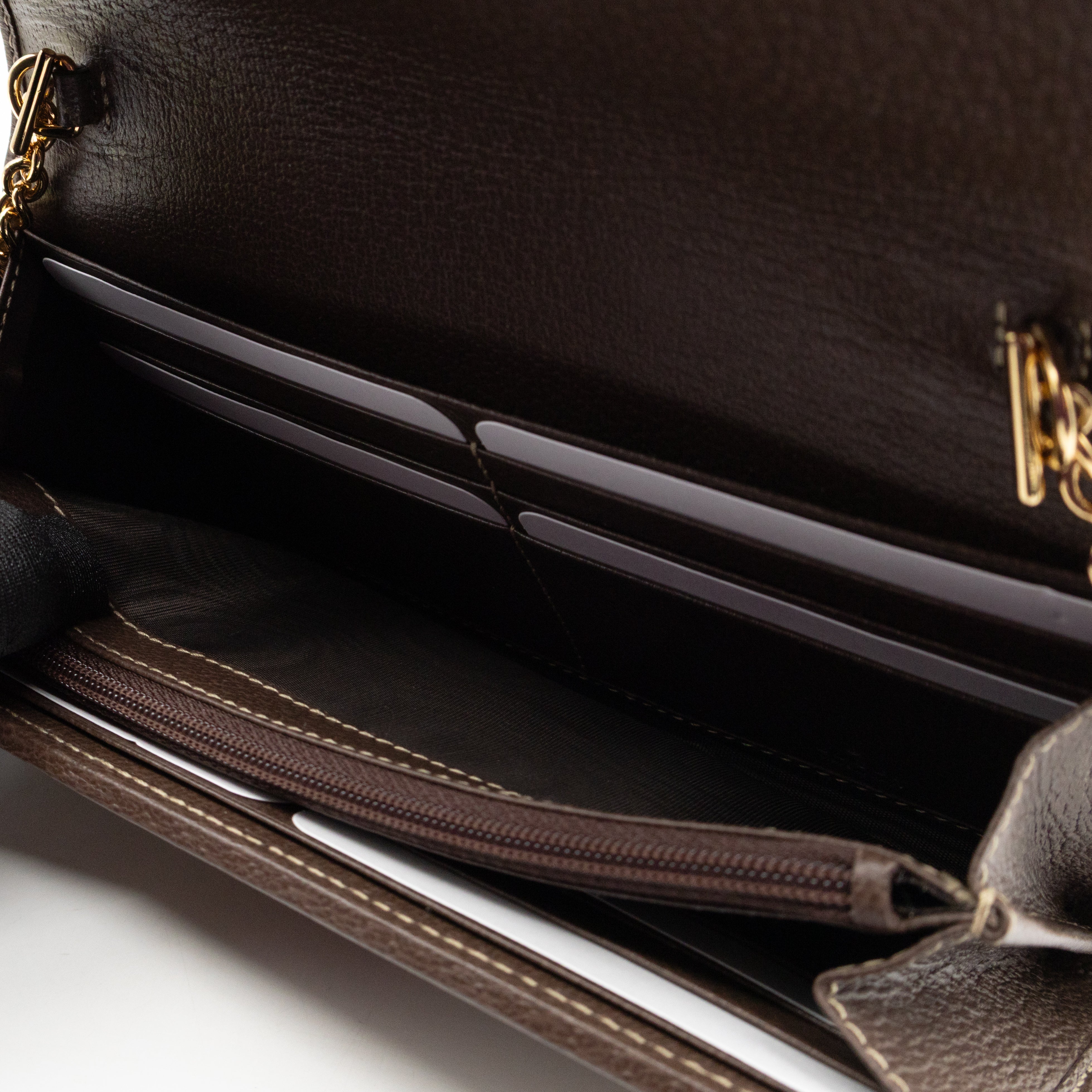 Ophidia Chain Wallet GG Supreme Brown