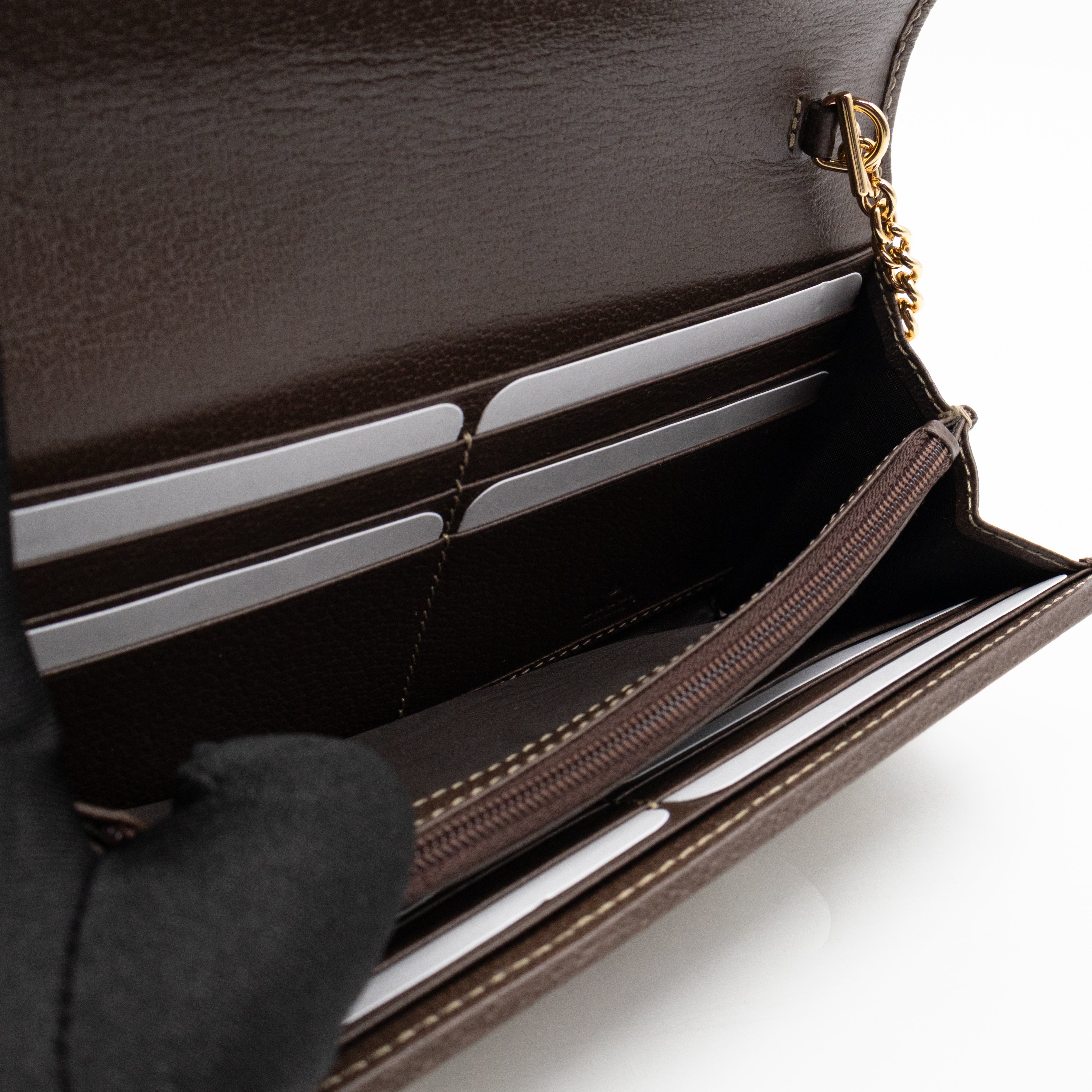 Ophidia Chain Wallet GG Supreme Brown