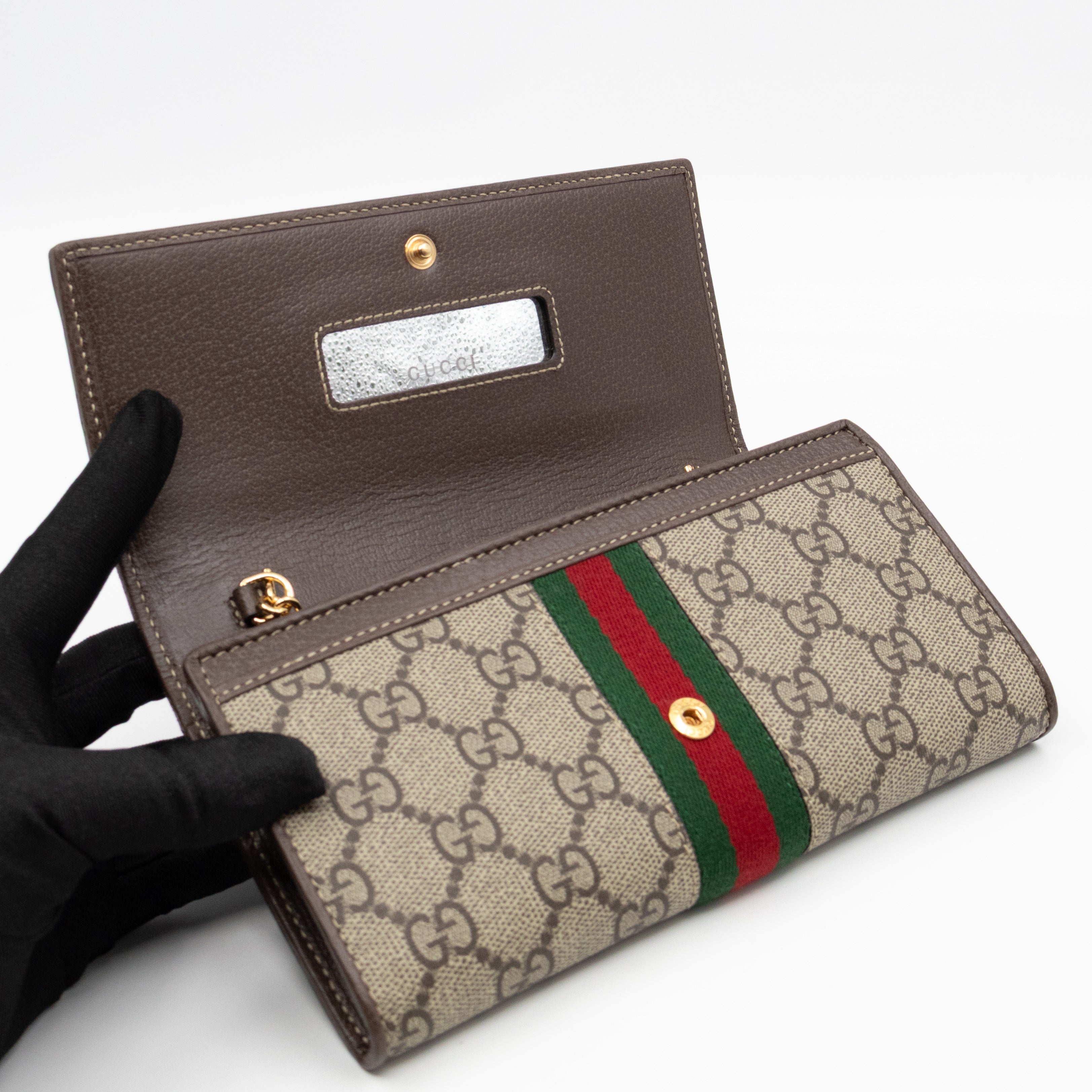 Ophidia Chain Wallet GG Supreme Brown