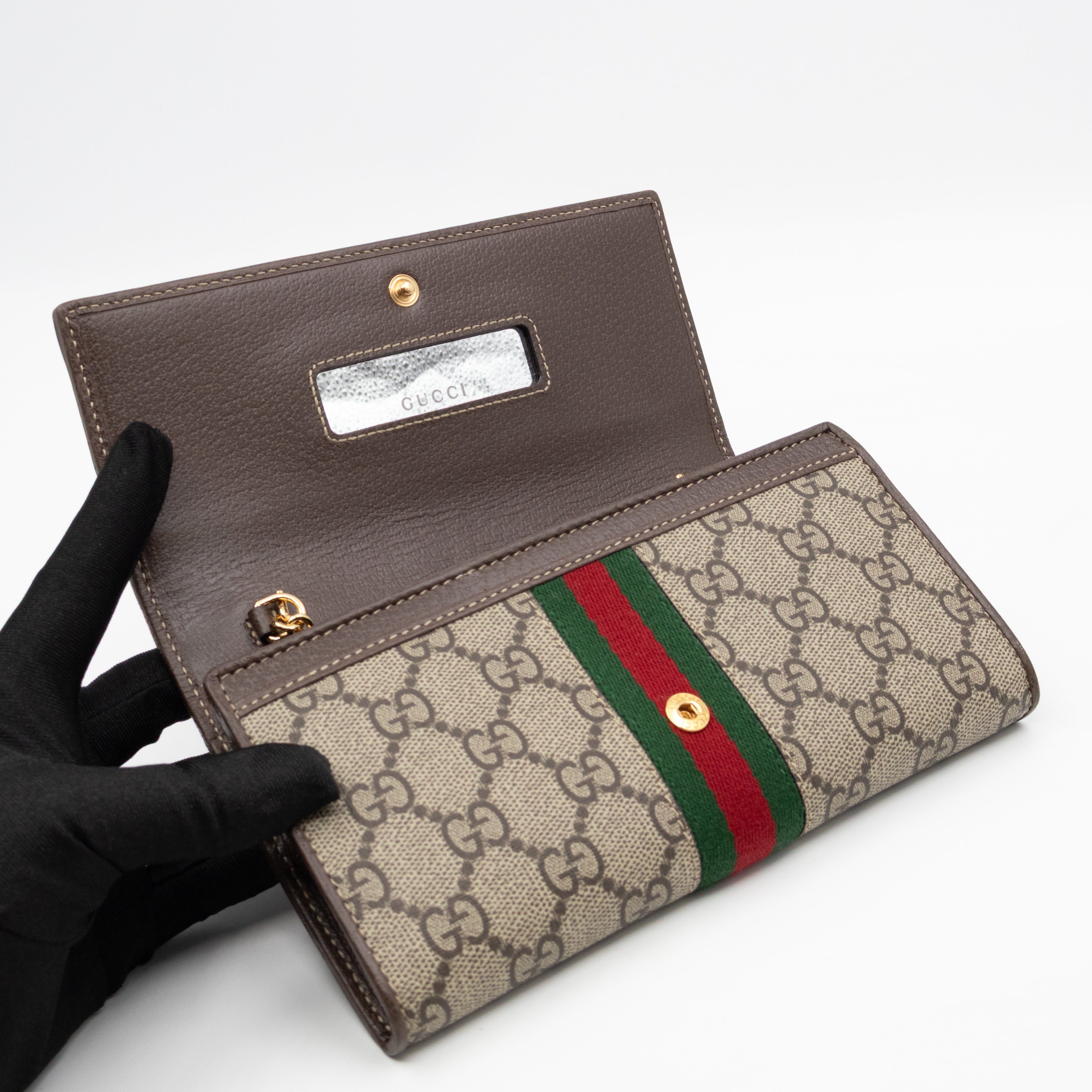 Ophidia Chain Wallet GG Supreme Brown