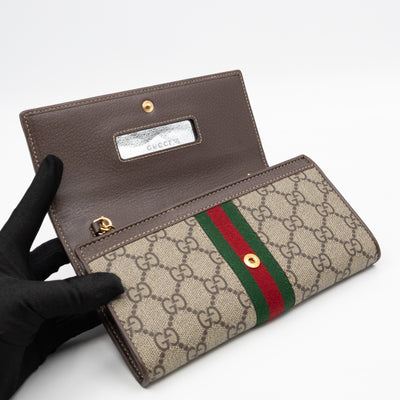 Ophidia Chain Wallet GG Supreme Brown