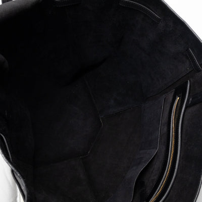 Cabas Phantom Tote Black Croc Embossed Leather