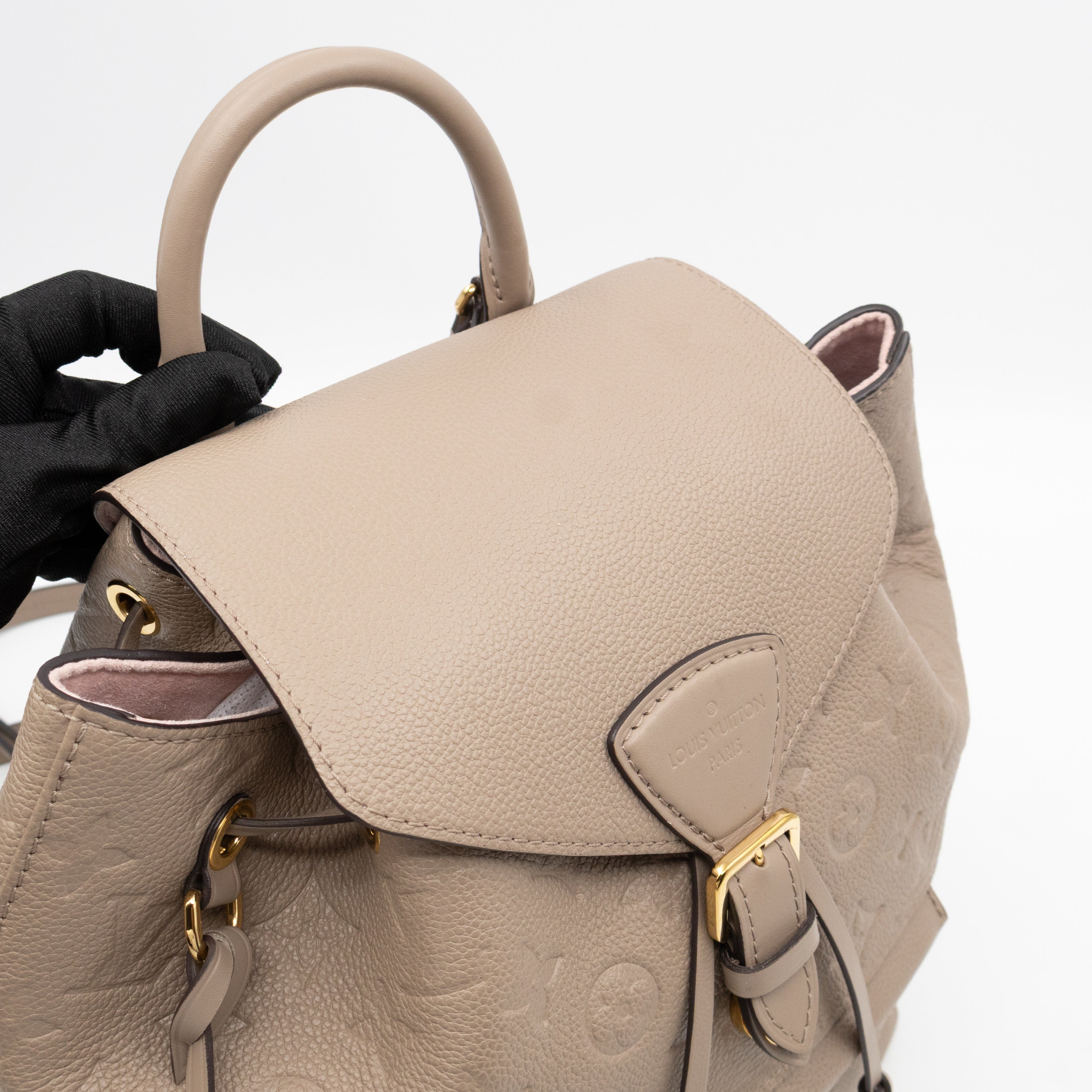 Montsouris PM Backpack Tourterelle Monogram Empreinte