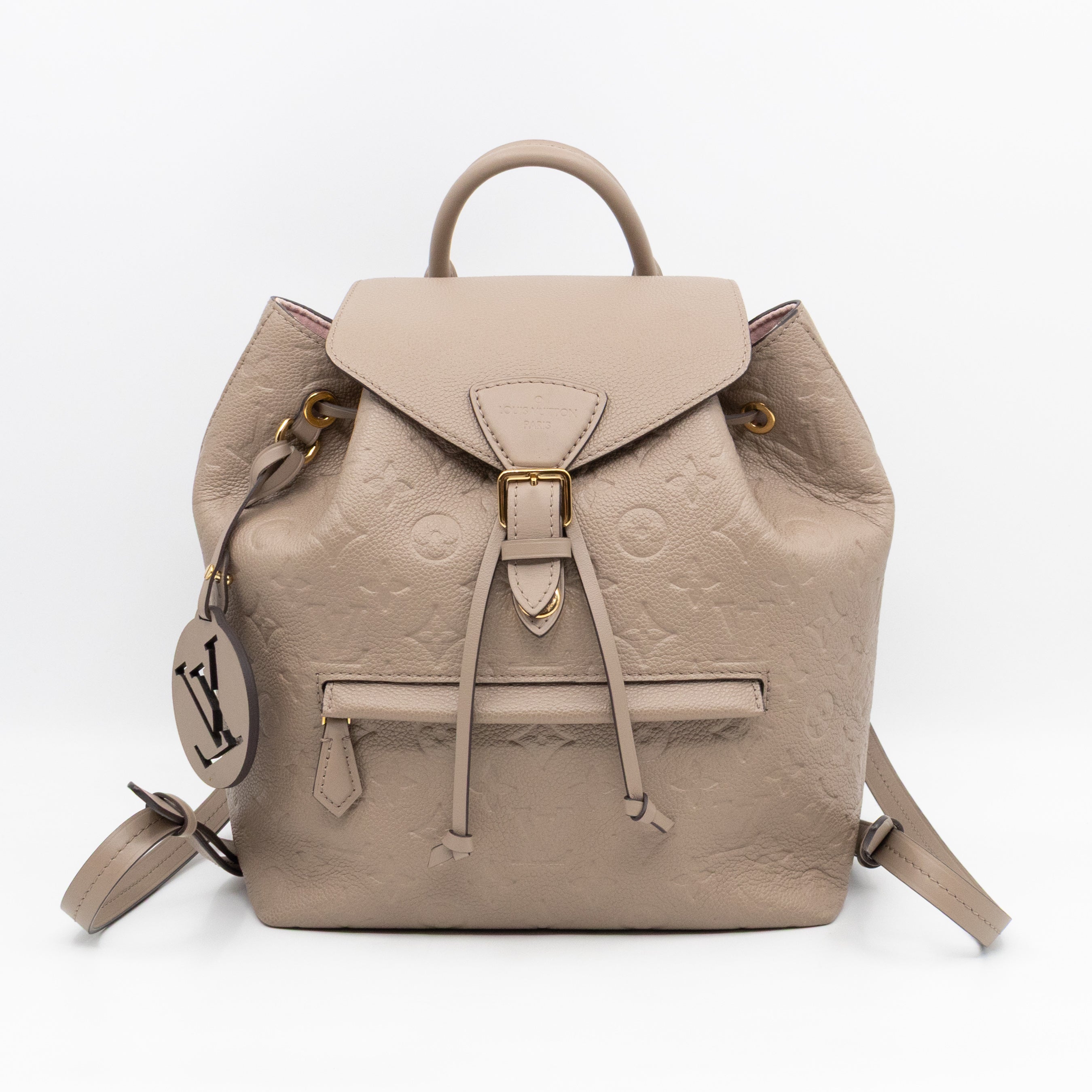 Montsouris PM Backpack Tourterelle Monogram Empreinte