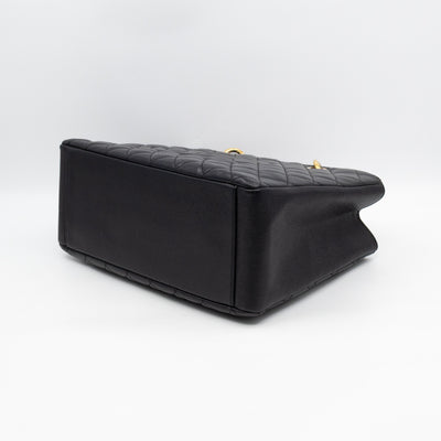 GST Grand Shopping Tote Black Caviar Gold