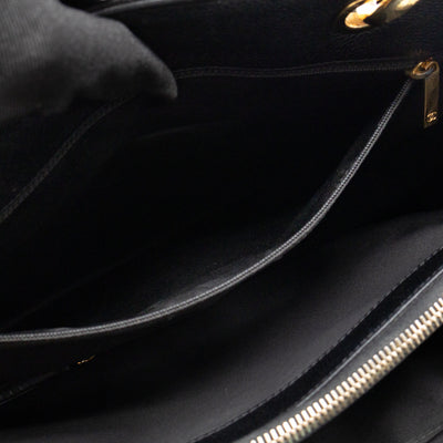 GST Grand Shopping Tote Black Caviar Gold