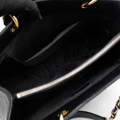 GST Grand Shopping Tote Black Caviar Gold