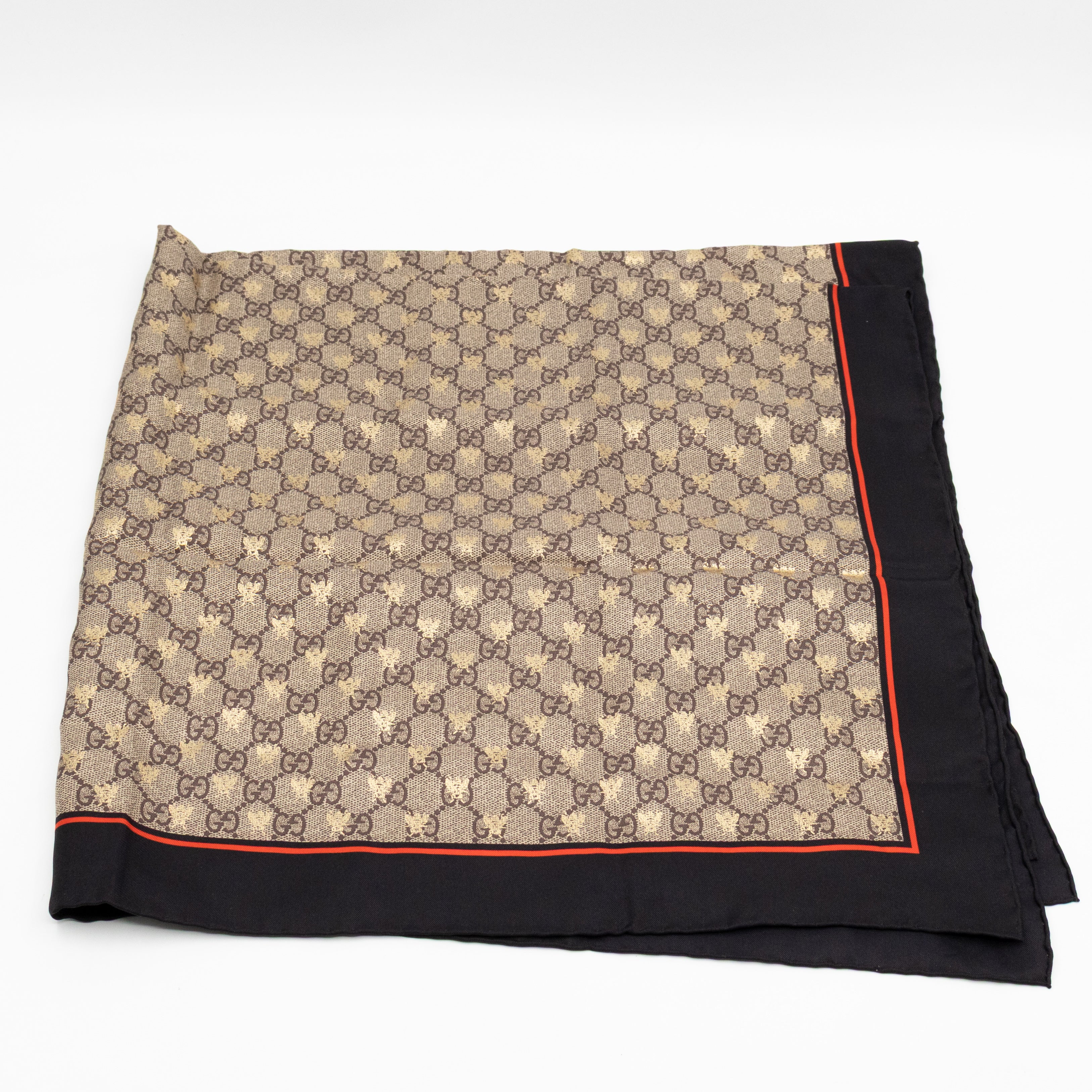 Silk Scarf 90 GG Supreme Gold Bees