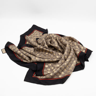 Silk Scarf 90 GG Supreme Gold Bees