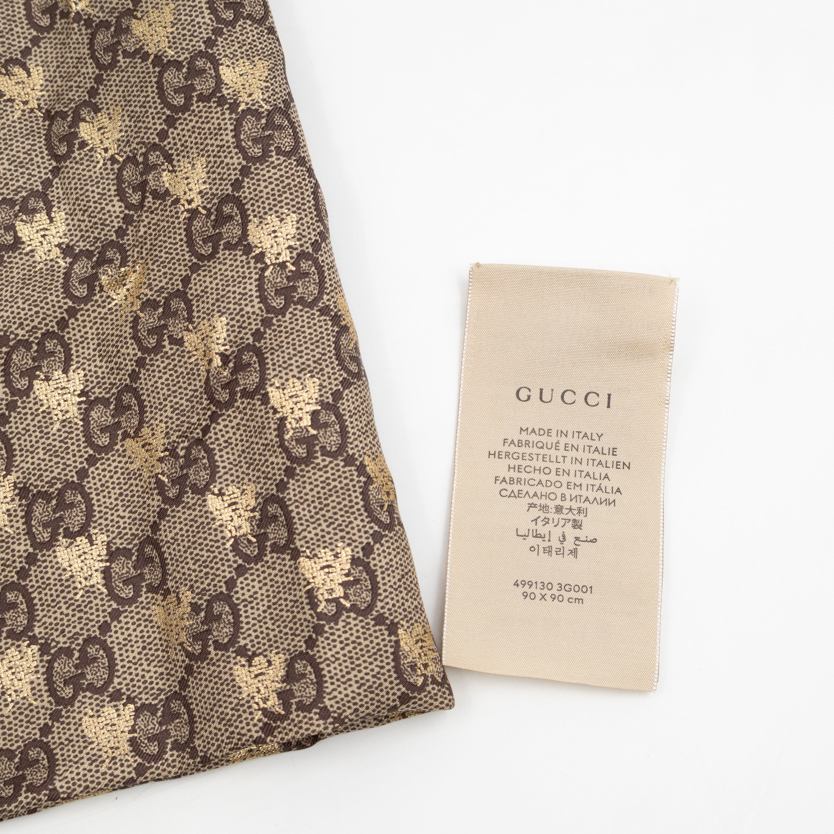 Silk Scarf 90 GG Supreme Gold Bees