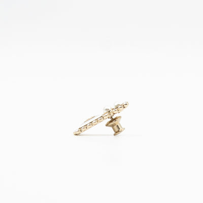 Perfume Bottle Pearl Crystal Pin Light Gold