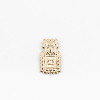 Perfume Bottle Pearl Crystal Pin Light Gold
