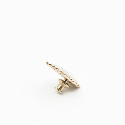 Perfume Bottle Pearl Crystal Pin Light Gold