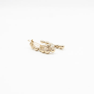 CC Beaded Barrette Hairpin Light Gold Plated