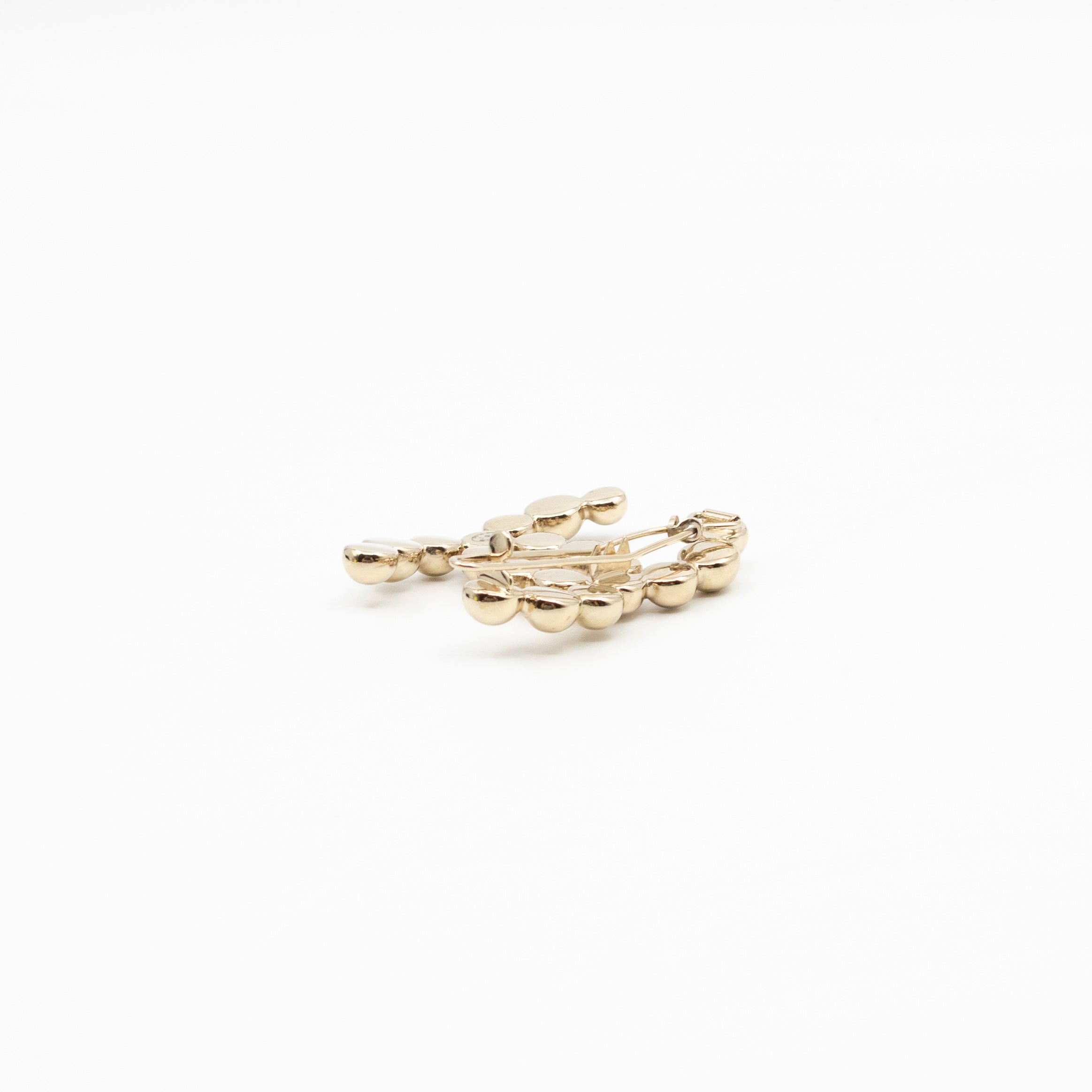 CC Beaded Barrette Hairpin Light Gold Plated