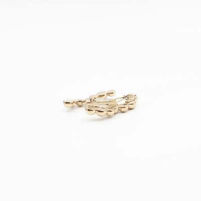 CC Beaded Barrette Hairpin Light Gold Plated