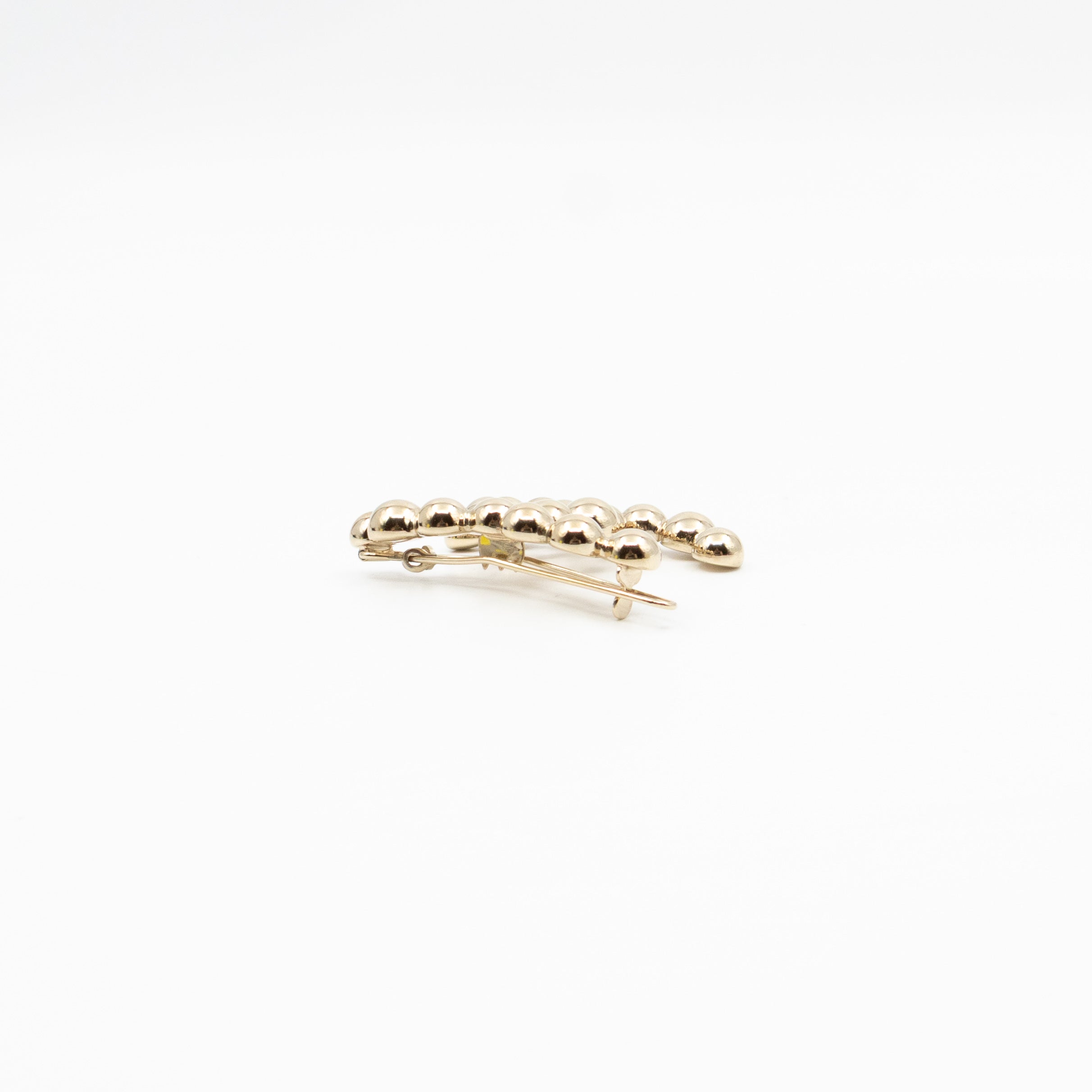 CC Beaded Barrette Hairpin Light Gold Plated