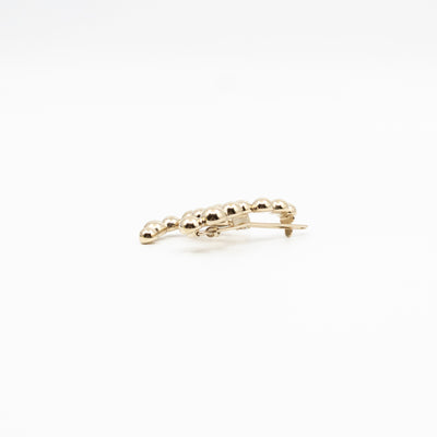 CC Beaded Barrette Hairpin Light Gold Plated