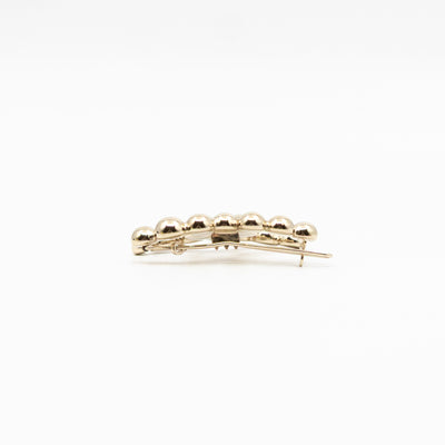 CC Beaded Barrette Hairpin Light Gold Plated
